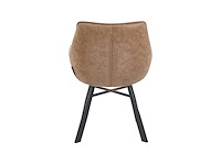 Set van 4 eetkamerstoel kuip met armleuning beige - afbeelding 3 van  5