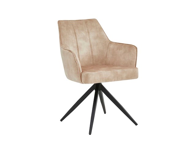 Set van 4 eetkamerstoel kuip met armleuning beige - afbeelding 1 van  1