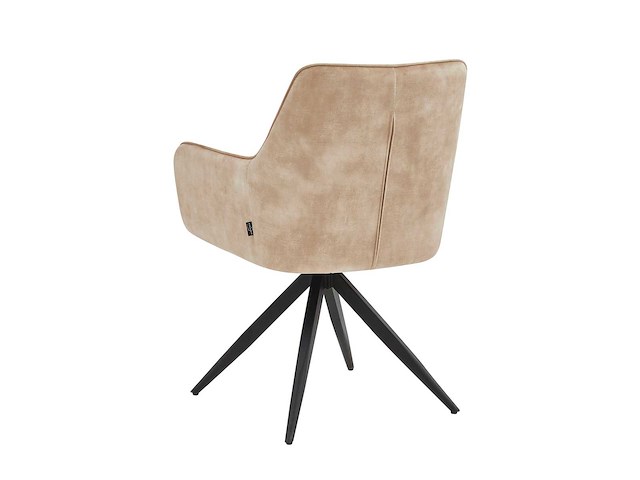 Set van 4 eetkamerstoel kuip met armleuning beige - afbeelding 4 van  6