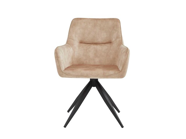 Set van 4 eetkamerstoel kuip met armleuning beige - afbeelding 5 van  6