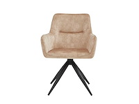 Set van 4 eetkamerstoel kuip met armleuning beige - afbeelding 5 van  6