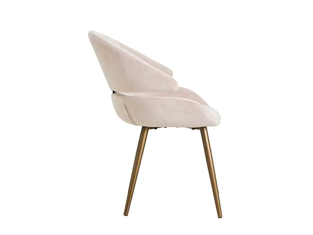 Set van 4 eetkamerstoel kuip met armleuning beige - afbeelding 6 van  6