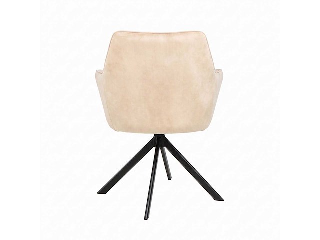 Set van 4 eetkamerstoel kuip met armleuning beige - afbeelding 4 van  6