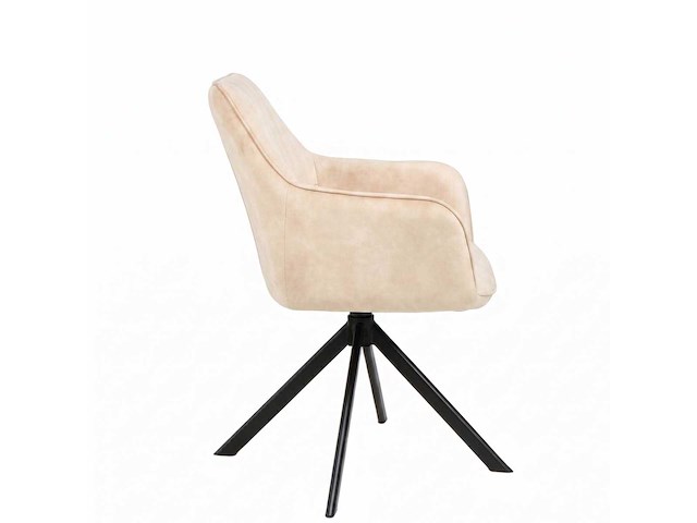 Set van 4 eetkamerstoel kuip met armleuning beige - afbeelding 6 van  6