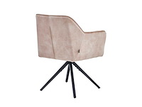 Set van 4 eetkamerstoel kuip met armleuning beige - afbeelding 4 van  7