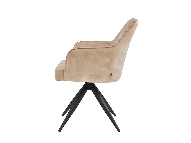 Set van 4 eetkamerstoel kuip met armleuning beige - afbeelding 6 van  6