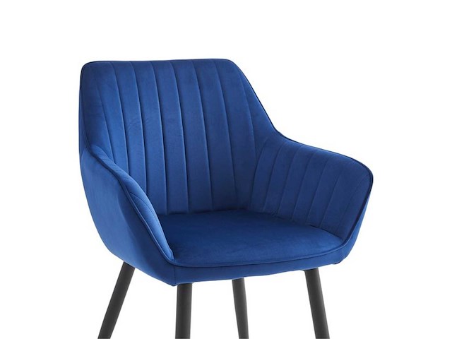 Set van 4 eetkamerstoel kuip met armleuning blauw - afbeelding 7 van  7