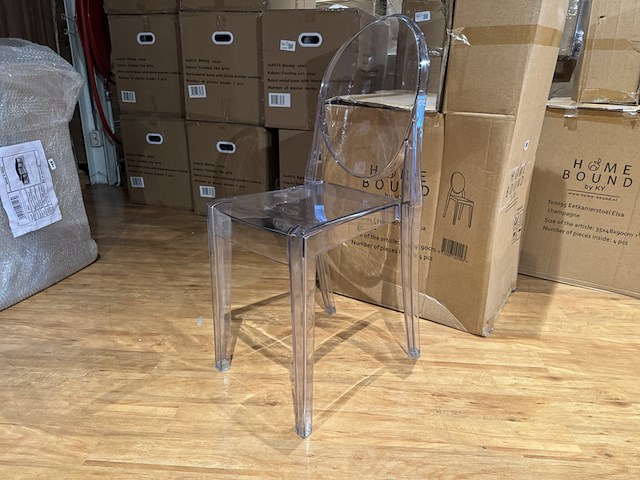 Set van 4 eetkamerstoelen, antraciet kunststof - afbeelding 1 van  2