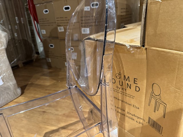 Set van 4 eetkamerstoelen, antraciet kunststof - afbeelding 2 van  2