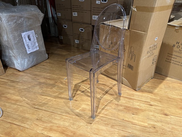 Set van 4 eetkamerstoelen, antraciet kunststof - afbeelding 1 van  2