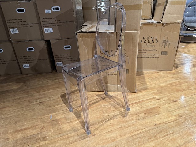 Set van 4 eetkamerstoelen, antraciet kunststof - afbeelding 1 van  2