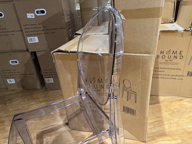 Set van 4 eetkamerstoelen, antraciet kunststof - afbeelding 2 van  2