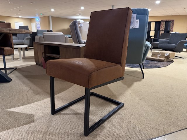 Set van 4 eetkamerstoelen, cognac, excl. tafel - afbeelding 2 van  6