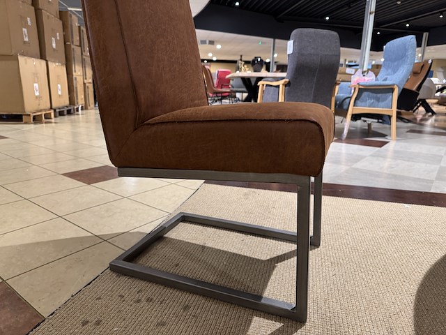 Set van 4 eetkamerstoelen, cognac, excl. tafel - afbeelding 5 van  6