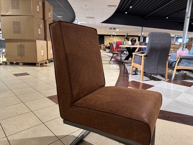 Set van 4 eetkamerstoelen, cognac, excl. tafel - afbeelding 6 van  6