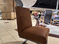 Set van 4 eetkamerstoelen, cognac, excl. tafel - afbeelding 6 van  6