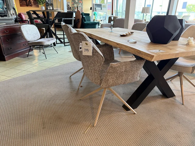 Set van 4 eetkamerstoelen grijs/wit - afbeelding 1 van  7