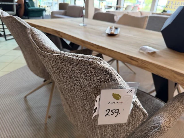 Set van 4 eetkamerstoelen grijs/wit - afbeelding 2 van  7