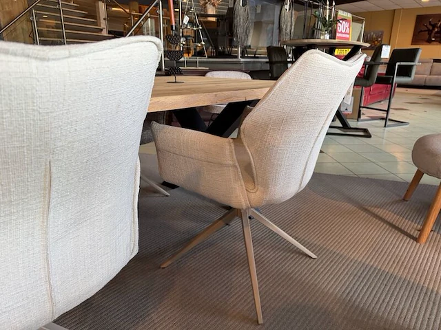 Set van 4 eetkamerstoelen grijs/wit - afbeelding 6 van  7