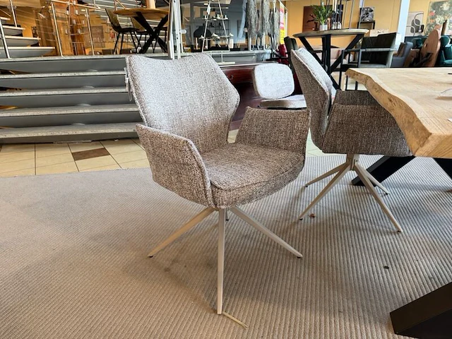 Set van 4 eetkamerstoelen grijs/wit - afbeelding 7 van  7