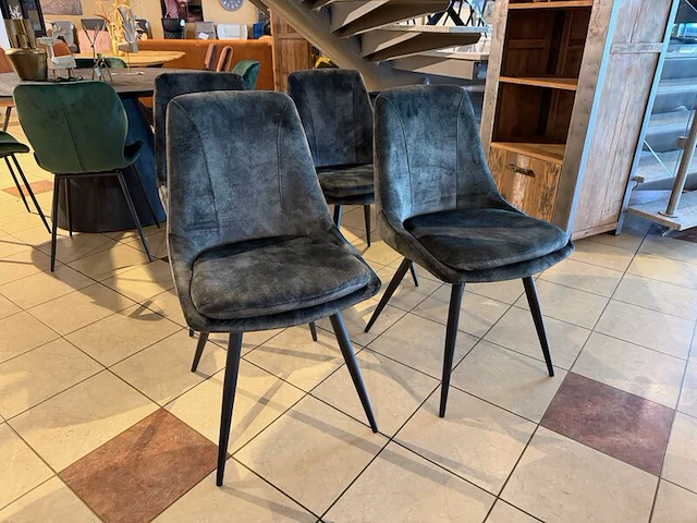 Set van 4 eetkamerstoelen groen - afbeelding 2 van  5