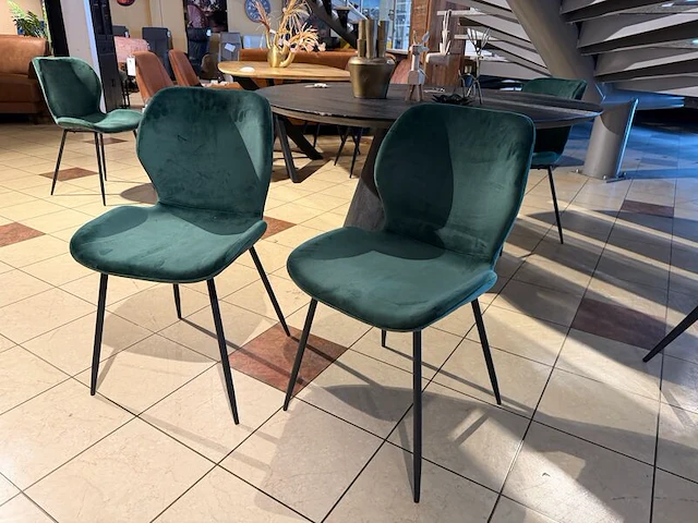 Set van 4 eetkamerstoelen groen - afbeelding 2 van  5
