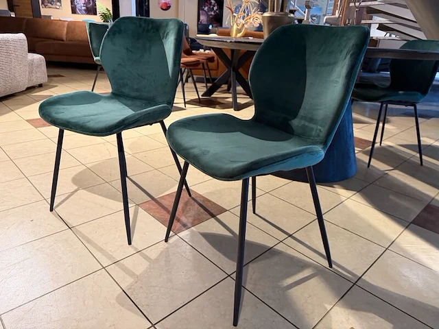 Set van 4 eetkamerstoelen groen - afbeelding 3 van  5