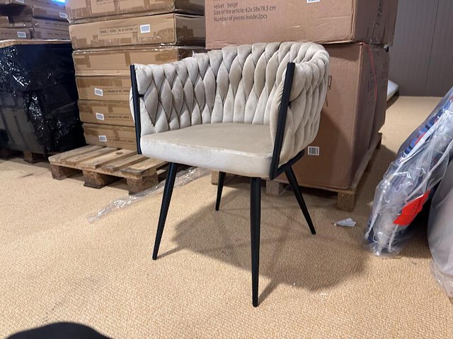 Set van 4 eetkamerstoelen home bound by ky, cleo, beige - afbeelding 1 van  2