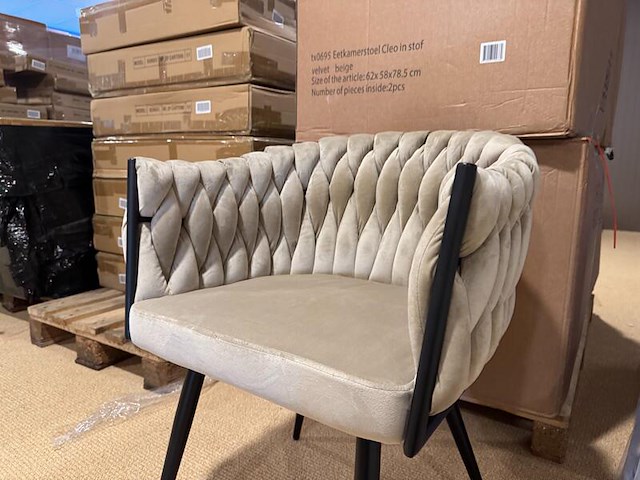 Set van 4 eetkamerstoelen home bound by ky, cleo, beige - afbeelding 2 van  2