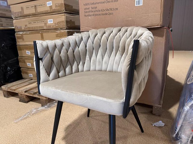 Set van 4 eetkamerstoelen home bound by ky, cleo, beige - afbeelding 2 van  3