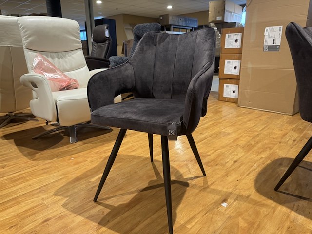 Set van 4 eetkamerstoelen, label51, antraciet - afbeelding 1 van  6