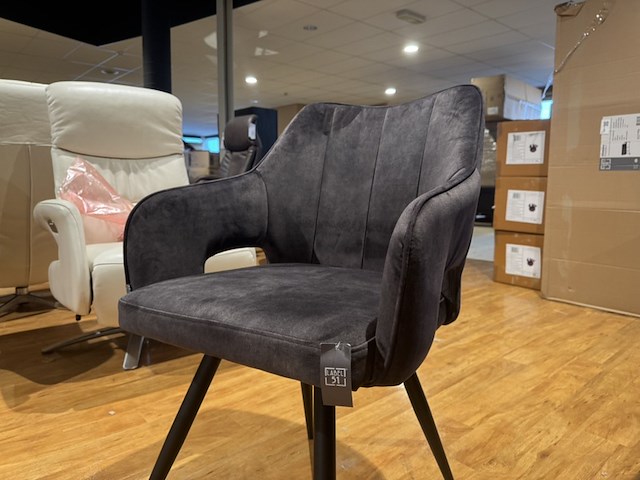 Set van 4 eetkamerstoelen, label51, antraciet - afbeelding 2 van  6