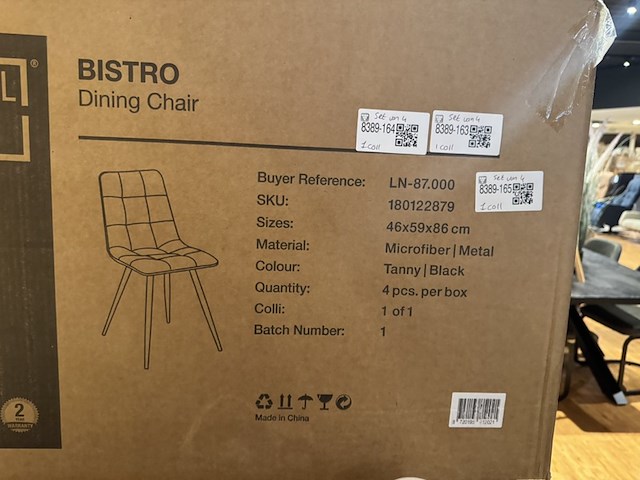 Set van 4 eetkamerstoelen, label51, bistro, tanny - afbeelding 5 van  5