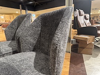 Set van 4 eetkamerstoelen, naturel/grijs boucléstof, zwarte poten - afbeelding 5 van  5