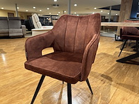 Set van 4 eetkamerstoelen, rust veloursstof, zwart metalen poten - afbeelding 2 van  5