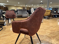 Set van 4 eetkamerstoelen, rust veloursstof, zwart metalen poten - afbeelding 5 van  5