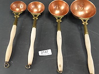 Set van 4 koperen pollepels - afbeelding 1 van  5