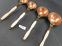 Set van 4 koperen pollepels - afbeelding 2 van  5