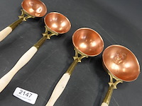 Set van 4 koperen pollepels - afbeelding 3 van  5