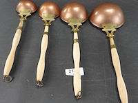 Set van 4 koperen pollepels - afbeelding 4 van  5