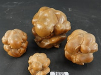 Set van 4 massief teakhouten buddha oude orang malu - afbeelding 2 van  5