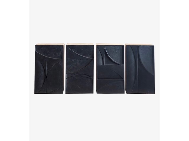 Set van 4 wandkasten, zwart - afbeelding 1 van  3