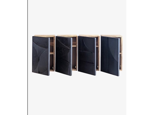 Set van 4 wandkasten, zwart - afbeelding 3 van  3