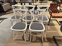 Set van 5 eetkamerstoelen, grijs/wit - afbeelding 1 van  4