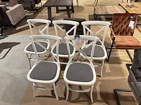 Set van 5 eetkamerstoelen, grijs/wit - afbeelding 3 van  4