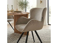 Set van 6 eetkamerstoel kuip met armleuning beige