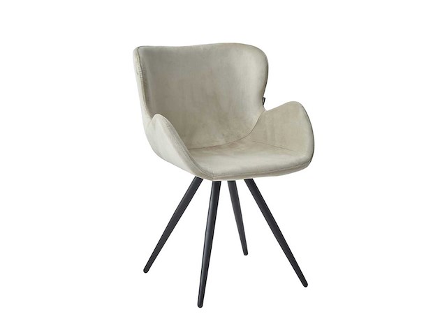 Set van 6 eetkamerstoel kuip met armleuning beige - afbeelding 4 van  6