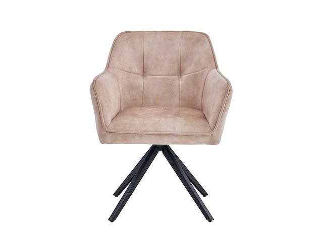 Set van 6 eetkamerstoel kuip met armleuning beige - afbeelding 4 van  4