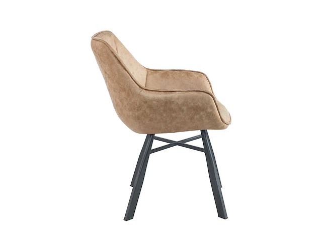 Set van 6 eetkamerstoel kuip met armleuning beige - afbeelding 7 van  7