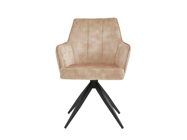 Set van 6 eetkamerstoel kuip met armleuning beige - afbeelding 4 van  4